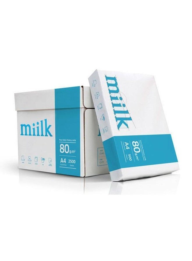 MIILK A4 Copy Paper – Miilk 80 GSM, 2500 Sheets (1 Carton) - Image 1